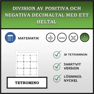 Tetromino: Division av positiva och negativa decimaltal med ett heltal