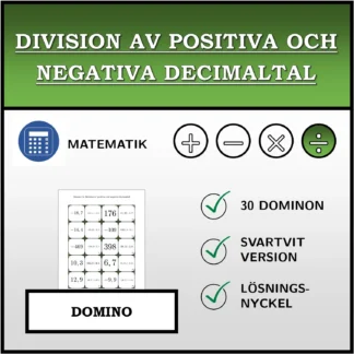 Domino: Division av positiva och negativa decimaltal