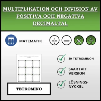 Tetromino: Multiplikation och division av positiva och negativa decimaltal