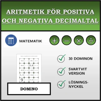 Domino: Aritmetik för positiva och negativa decimaltal