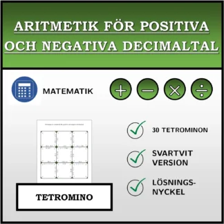 Tetromino: Aritmetik för positiva och negativa decimaltal