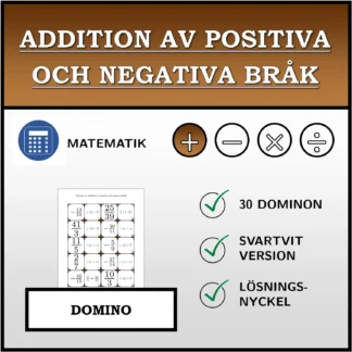 Domino: Addition av positiva och negativa bråk
