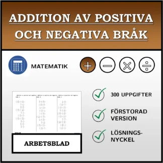 Arbetsblad: Addition av positiva och negativa bråk