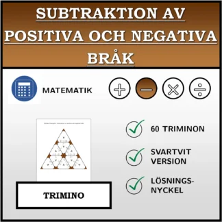 Trimino: Subtraktion av positiva och negativa bråk