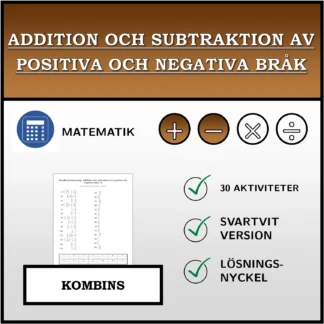 Kombinationsövning: Addition och subtraktion av positiva och negativa bråk