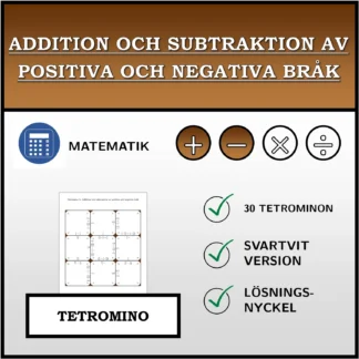 Tetromino: Addition och subtraktion av positiva och negativa bråk