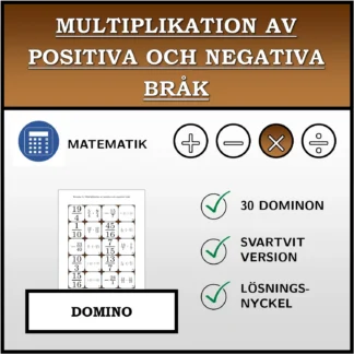 Domino: Multiplikation av positiva och negativa bråk