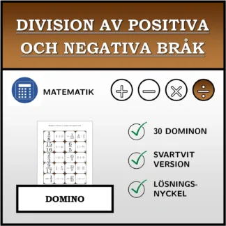Domino: Division av positiva och negativa bråk