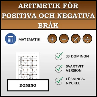 Domino: Aritmetik för positiva och negativa bråk