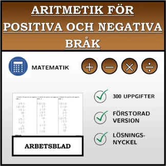 Arbetsblad: Aritmetik för positiva och negativa bråk