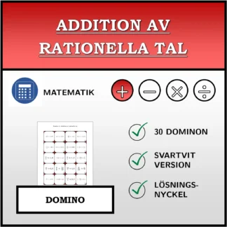 Domino: Addition av rationella tal
