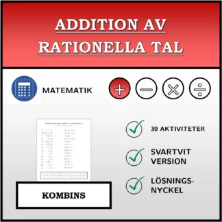 Kombinationsövning: Addition av rationella tal