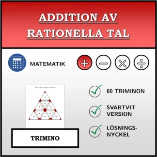 Trimino: Addition av rationella tal