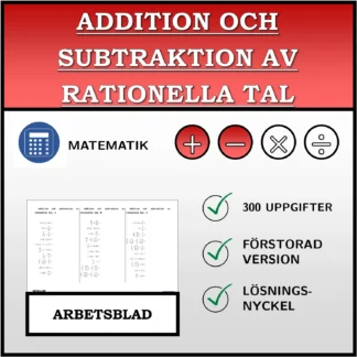 Arbetsblad: Addition och subtraktion av rationella tal