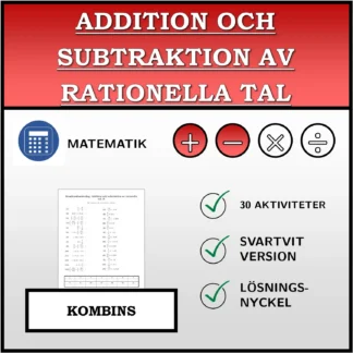 Kombinationsövning: Addition och subtraktion av rationella tal