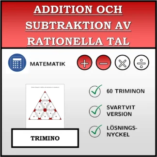 Trimino: Addition och subtraktion av rationella tal