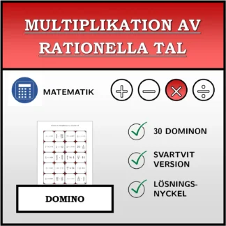 Domino: Multiplikation av rationella tal