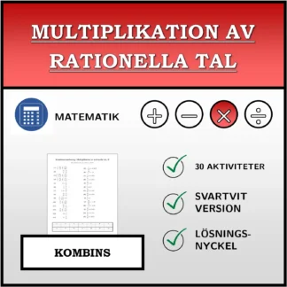 Kombinationsövning: Multiplikation av rationella tal