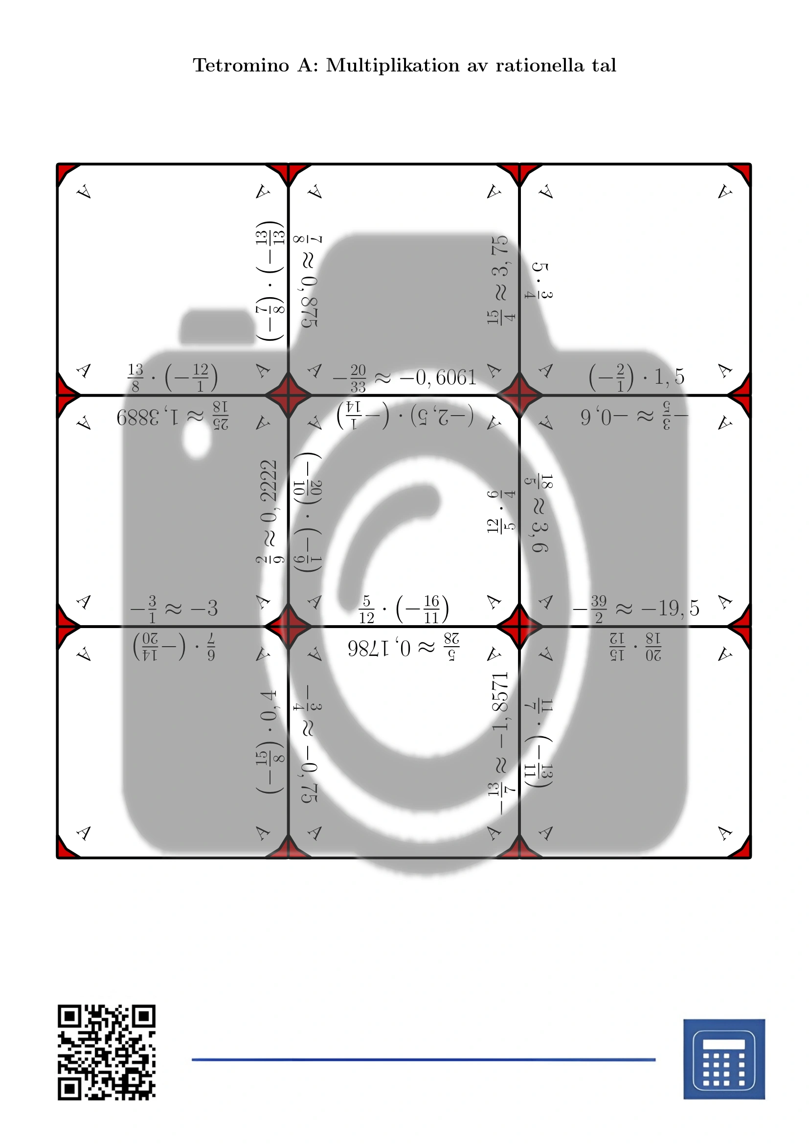 Tetromino: Multiplikation av rationella tal - Bild 2