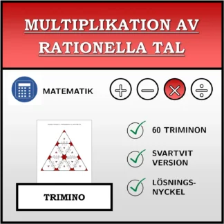 Trimino: Multiplikation av rationella tal