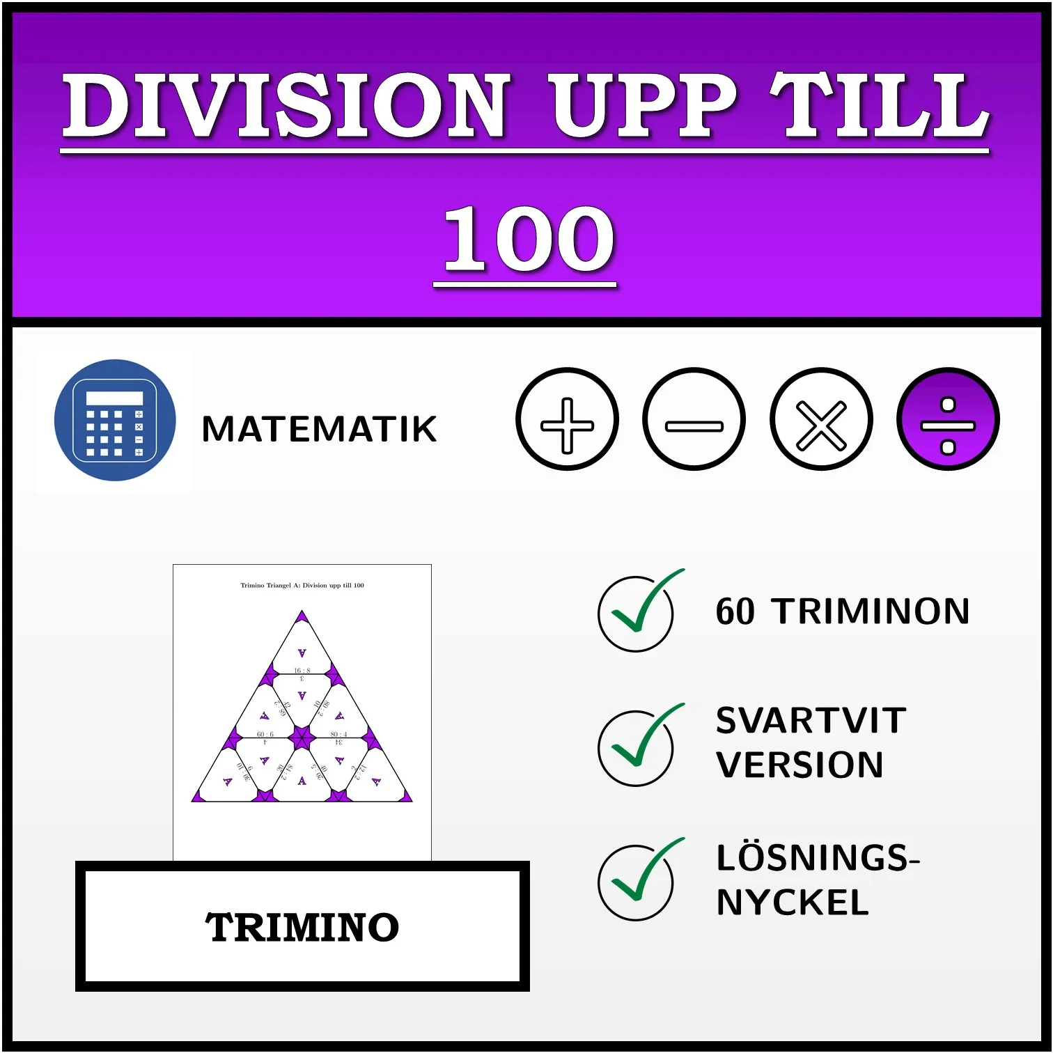 Trimino: Division upp till 100