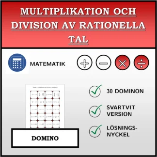 Domino: Multiplikation och division av rationella tal