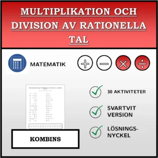 Kombinationsövning: Multiplikation och division av rationella tal