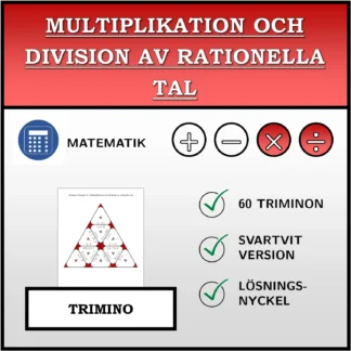 Trimino: Multiplikation och division av rationella tal