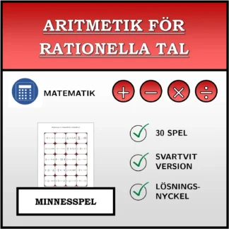 Memoryspel: Aritmetik för rationella tal