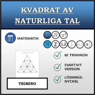 Trimino: Kvadrat av naturliga tal