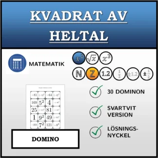 Domino: Kvadrat av heltal