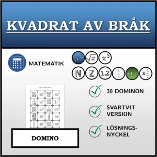 Domino: Kvadrat av bråk