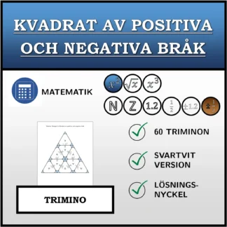 Trimino: Kvadrat av positiva och negativa bråk