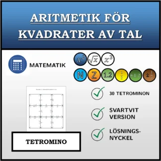 Tetromino: Aritmetik för kvadrater av tal