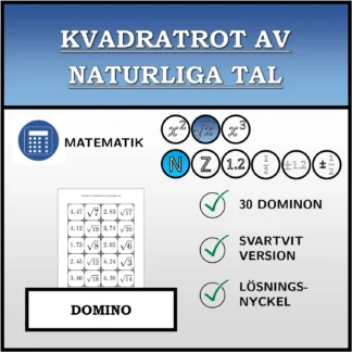 Domino: Kvadratrot av naturliga tal