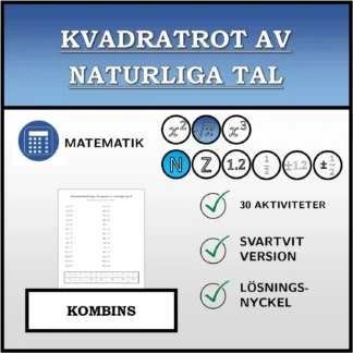 Kombinationsövning: Kvadratrot av naturliga tal