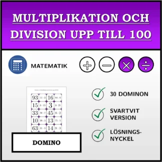 Domino: Multiplikation och division upp till 100