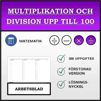 Arbetsblad: Multiplikation och division upp till 100