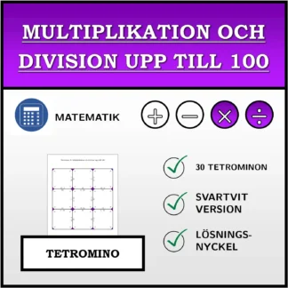 Tetromino: Multiplikation och division upp till 100