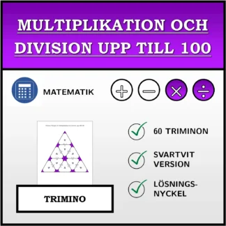 Trimino: Multiplikation och division upp till 100