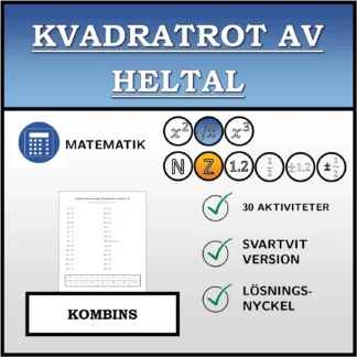 Kombinationsövning: Kvadratrot av heltal