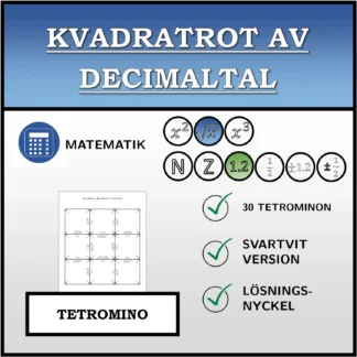 Tetromino: Kvadratrot av decimaltal