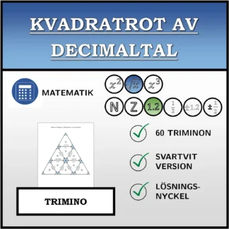 Trimino: Kvadratrot av decimaltal