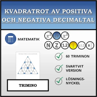Trimino: Kvadratrot av positiva och negativa decimaltal