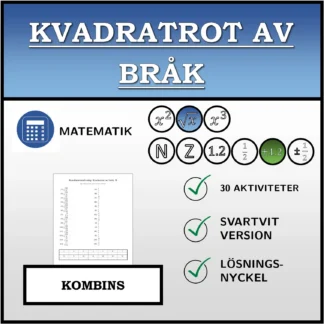 Kombinationsövning: Kvadratrot av bråk