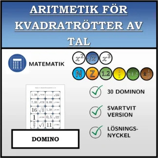 Domino: Aritmetik för kvadratrötter av tal