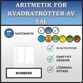 Kombinationsövning: Aritmetik för kvadratrötter av tal