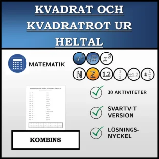 Kombinationsövning: Kvadrat och kvadratrot ur heltal