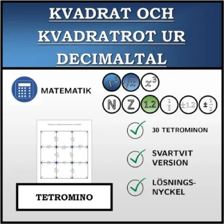 Tetromino: Kvadrat och kvadratrot ur decimaltal
